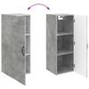 Wall Mounted Cabinet Concrete Grey 33 x 34.5 x 90 cm Particleboard