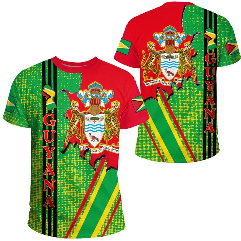 

Guyana National Flag 3D Print T-Shirt Men s Quick Dry Sports Jersey Football Soccer Fan Shirt Summer Outdoor Top S