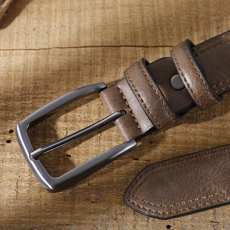 Retro Belt for Men Casual Business Simple Belt for Men Middle-aged and Young Men Fashionable Versatile Pin Buckle Belt