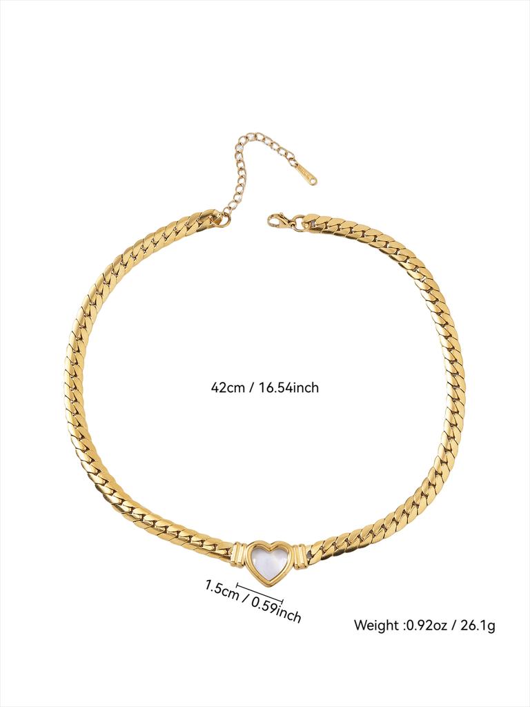 1 Piece Niche Luxury Stainless Steel Diamond-Studded Four-Leaf Clover Y-Chain Hollow Heart Collar Necklace For Women