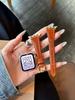 Leather Band for Apple Watch Compatible with iWatch 12/11/10/Ultra/SE, Premium Slim Glossy Genuine Leather Strap, Black