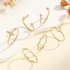 Elegant European & American High-End 6-Piece Irregular Finger Ring Jewelry Set