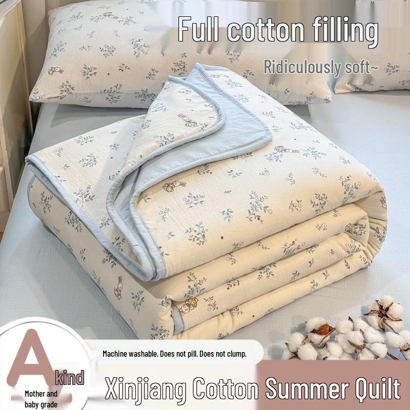 All-Cotton Summer Quilt: Lightweight, Breathable, Cooling Quilt for Dormitory and Home Use