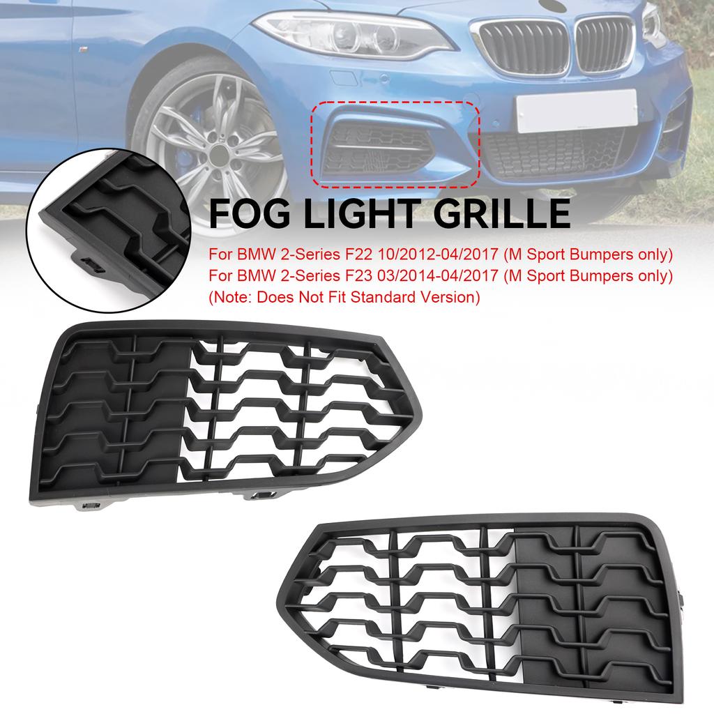 2PCS Front Bumper M Fog Light Grilles Grill Fit BMW F22 F23 2012-2017
