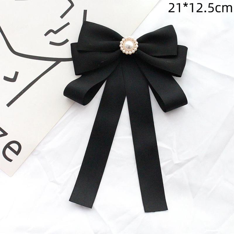 Black Bow Tie Rhinestone Bowknot Brooches For Women Shirt Collar Corsage Jewelry Clothing & Accessories