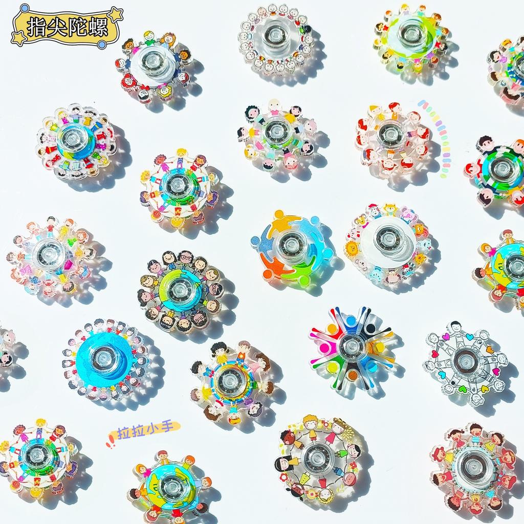 Acrylic Transparent Animal Spinning Fidget Spinner Cute Cartoon Design for Kids Adults Stress Relief Desk Toy Gift