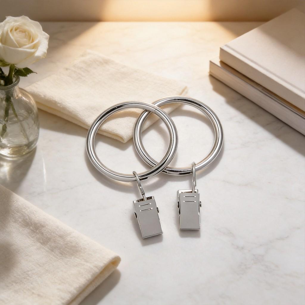 Modern Minimalist Curtain Ring With Clasp For Home Decor And Hanging Drapes