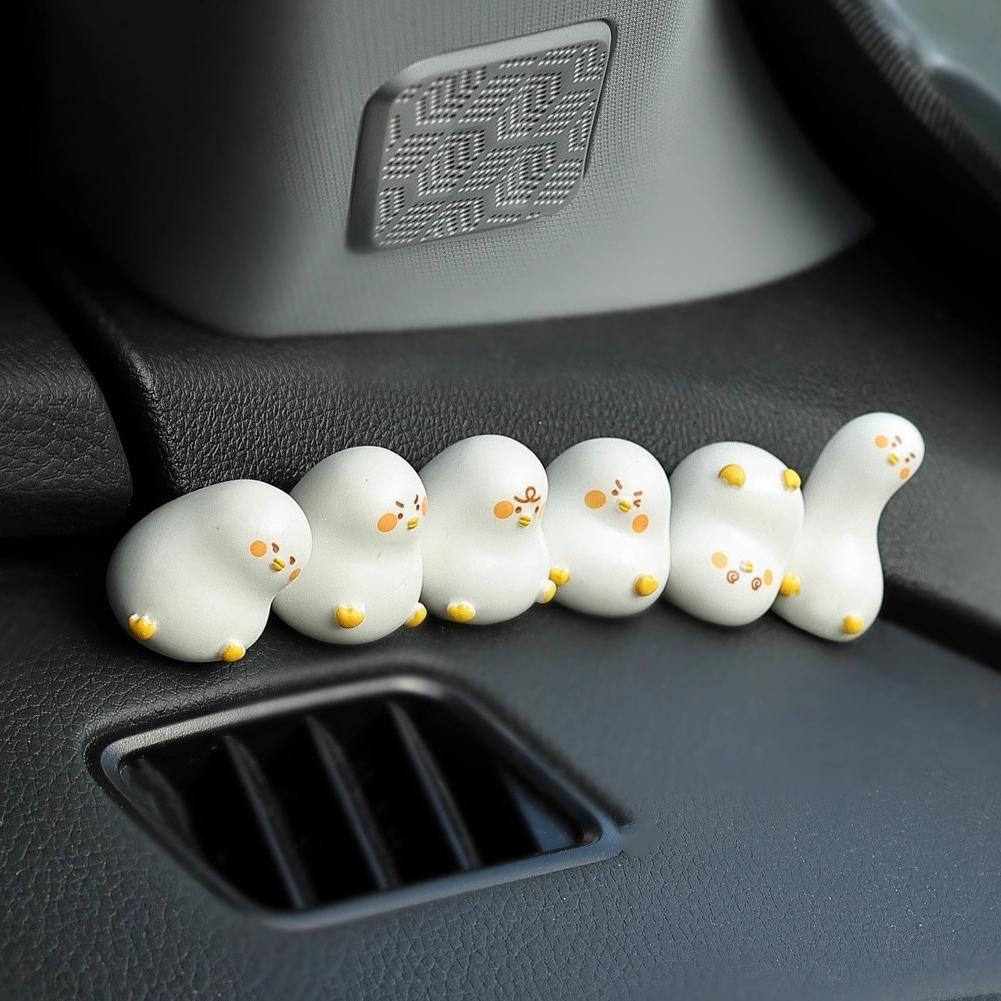 3/6 ks Dekorace zpětného zrcátka do auta Malá roztomilá kachní panenka Pryskyřičná ozdoba Doplňky do interiéru auta