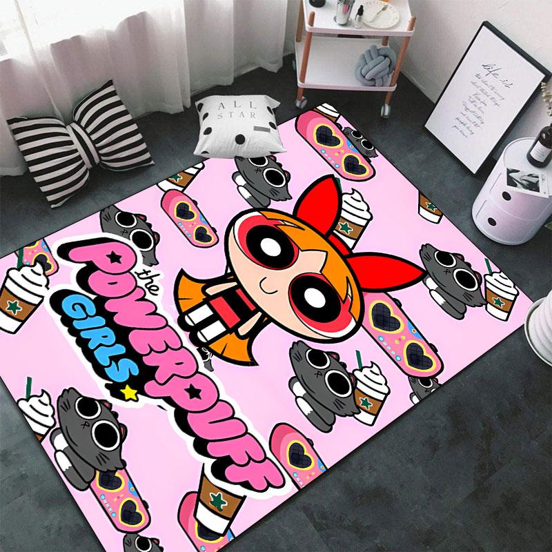 Powerpuff Girls Cartoon Tapijten en Vloerkleed 3D Print Tapijt Vloermat Woonkamer Slaapkamer Groot Oppervlak Zacht Tapijt(JM001)
