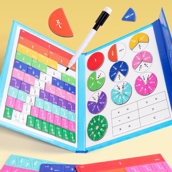 1 Set Mathematics Toy Fraction Tiles Circles Set Magnetic Math Manipulatives Educational