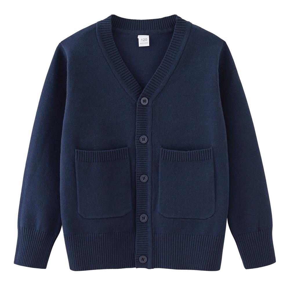 Frühling und Herbst Eltern-Kind-Kleidung für mittlere und große Kinder Strickjacke Tasche Schuluniform Student Kinder Pullover Jacke