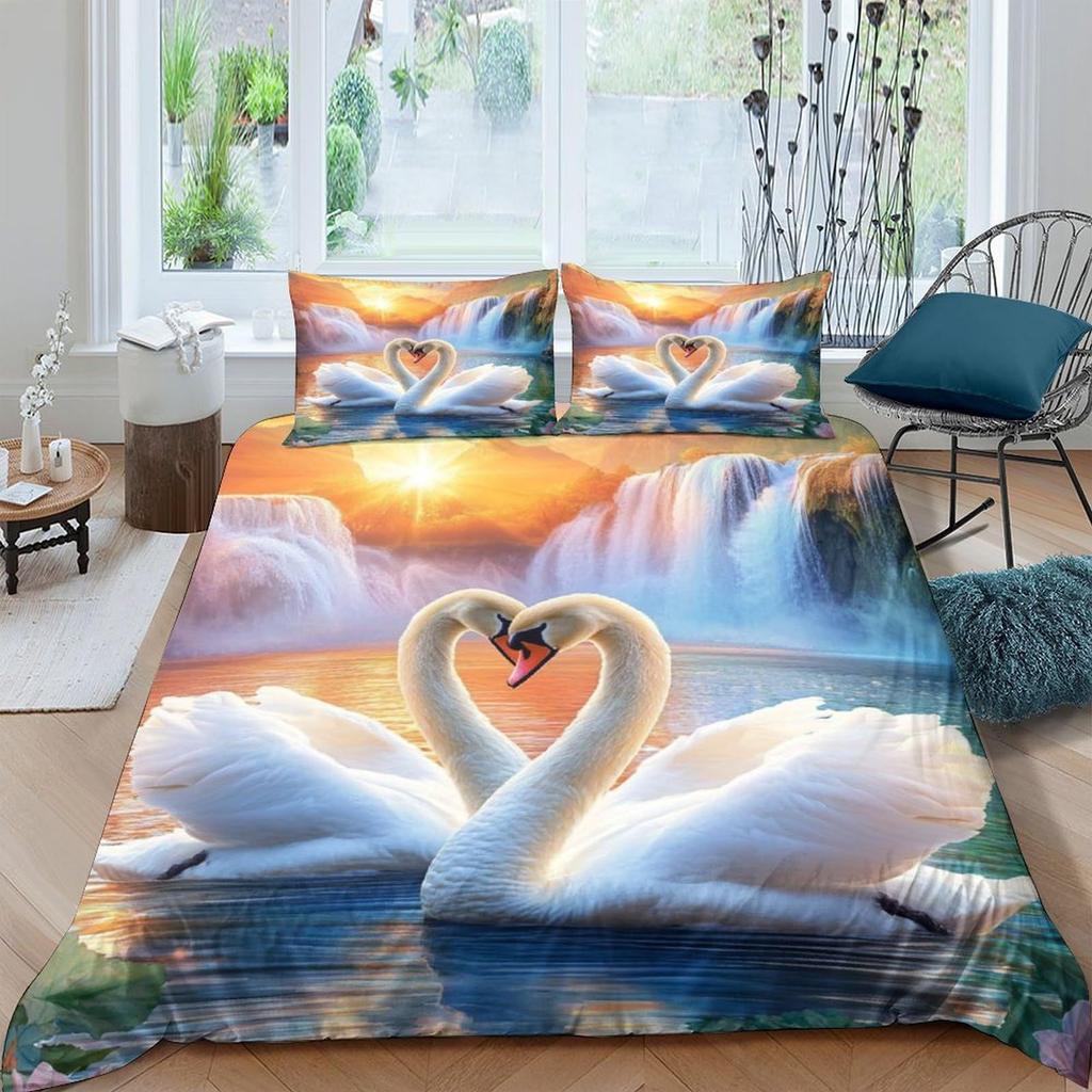 Swan Down Quilt Cover Cherry Blossom Quilt Cover Bedding Set Sweet Girl Romantic Three-Piece Set