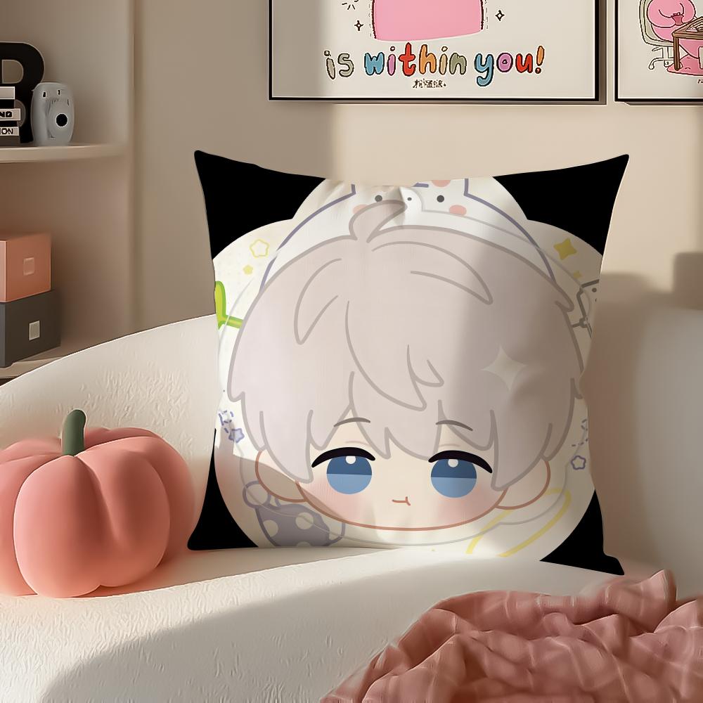 Cartoon Love And Deepspace Sylus Cushion Cover Pillowcase Short Plush Invisible zipper Room Sofa Cushion Cover