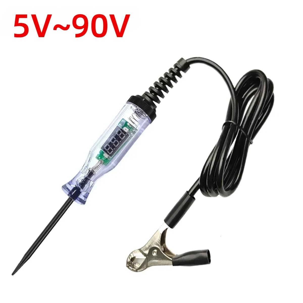 

Тестер напряжения цепи для автомобиля грузовика цифровой светодиодный длинный зонд ручка лампа автомобильные диагностические инструменты авторемонт 6 В 12 В 24 В 90 В тестер напряжения цепи Max-90V (Black)