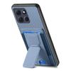 For Motorola Moto G86 5G Case with Card Holder Kickstand Fiber Pattern Leather Back Cover