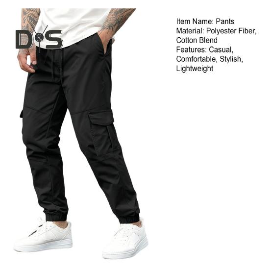 Uformelle joggebukser for menn Treningsbukser med snøring med lommer Utendørs joggebukser for sommerløping og fotturer