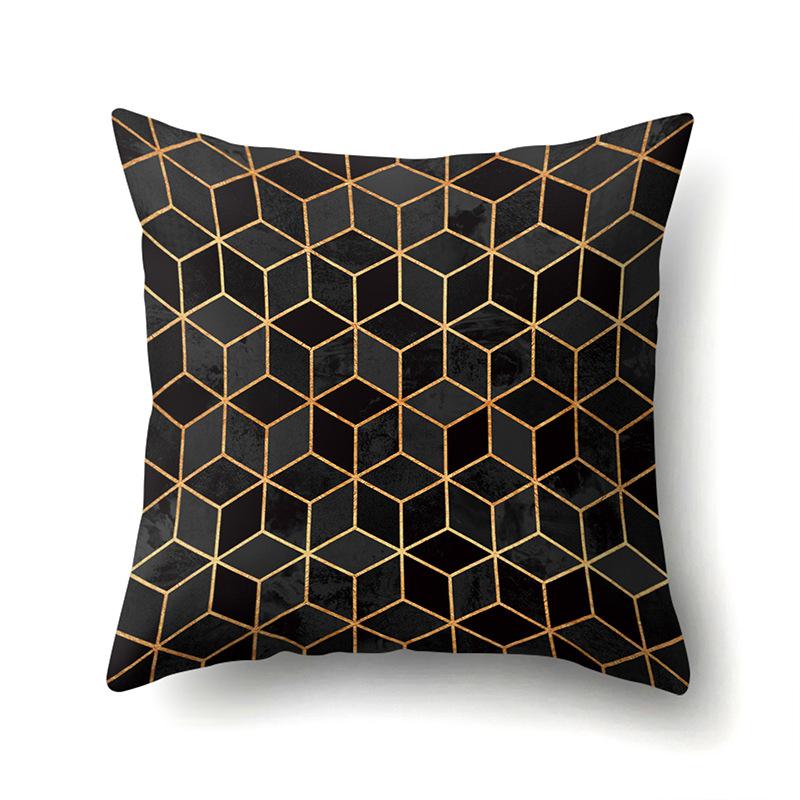 Nordic Style Ins Marble Polyester Pillowcase Car Decoration Home Printed Waist Cushion Pillowcase