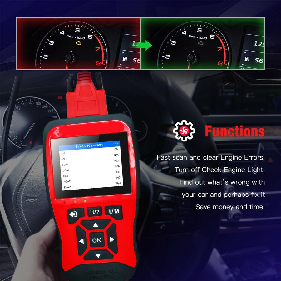 JD906S New Generation Scan Tool Code Reader OBD2 Scanner Mode6/8 I/M