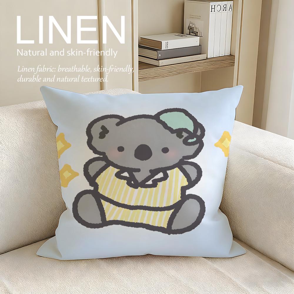 Cute Baby Koala Cushion Cover Pillowcase Set Pcs x x Breathable Washable Sofa Cushion Cover