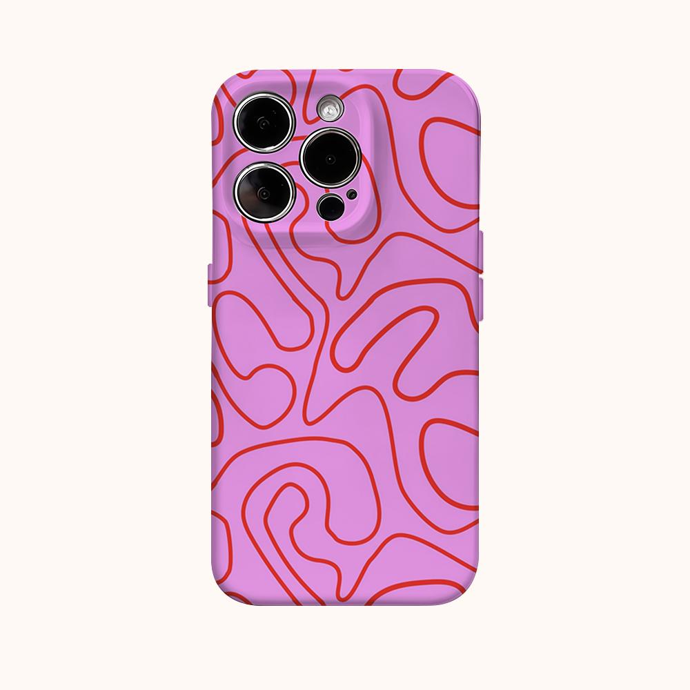 Pink Tangled Lines Phone Case for IPhone 16 15 14 13 12 11 X XS XR XSMAX 7 8 Pro Max Plus Double-layer Back Cover