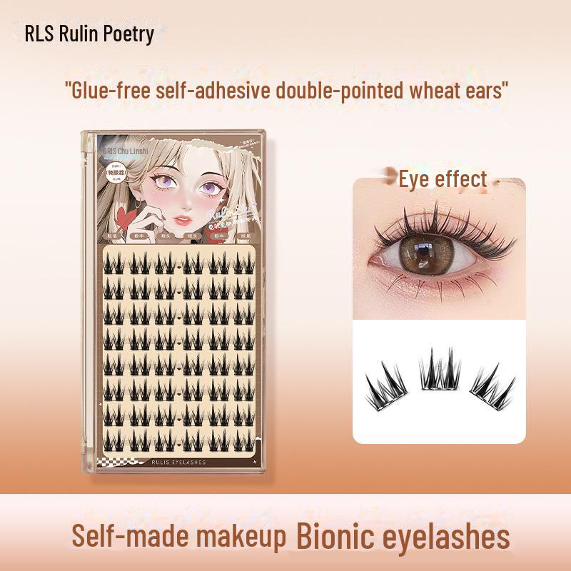 5D Baby Curve Glue-Free False Eyelashes - Supernatural, Easy-Apply, Comic Style, Single Cluster Segmentation.