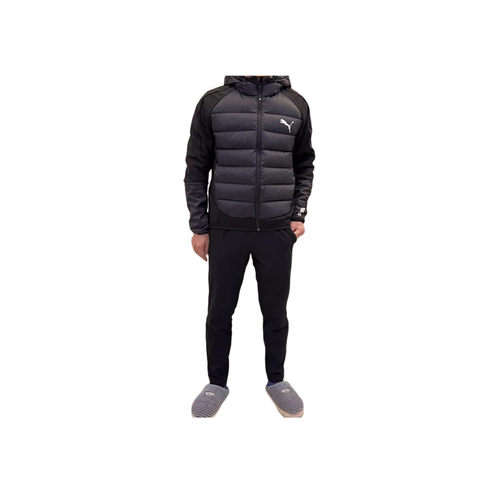 Puma Einfarbige Daunenjacke mit Logo-Print und Kapuze für Herren, Oberbekleidung, Schwarz 848636-01