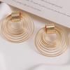Vintage Metal Round Circle Dangle Earrings for Women Simple Irregular Geometric Polygon Drop Earrings Golden Personality Jewelry