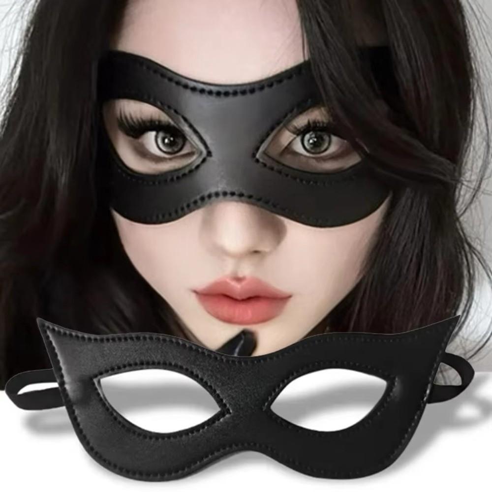 Masquerade PU Leather Mask Gothic Style Cosplay Mask Unisex Half Face Mask  Role Play