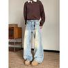 Men's Mid Rise Washed Cat Whisker Barrel Jeans Loose Wide Leg Denim Pants American Vintage High Street Y2K Casual Four Seasons Long Trousers