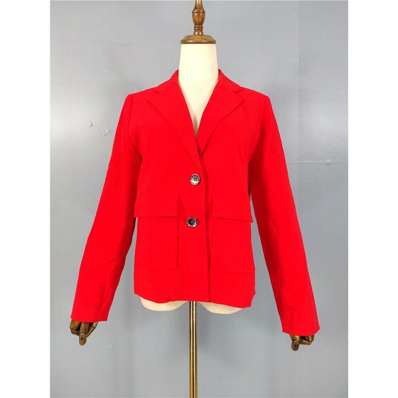 

Экспорт Однотонный Приталенный Костюм на Пуговицах для Поездок на Работу, Белый и Красный, с Длинными Рукавами, Элегантный, для Фестивалей и Праздников Red 0