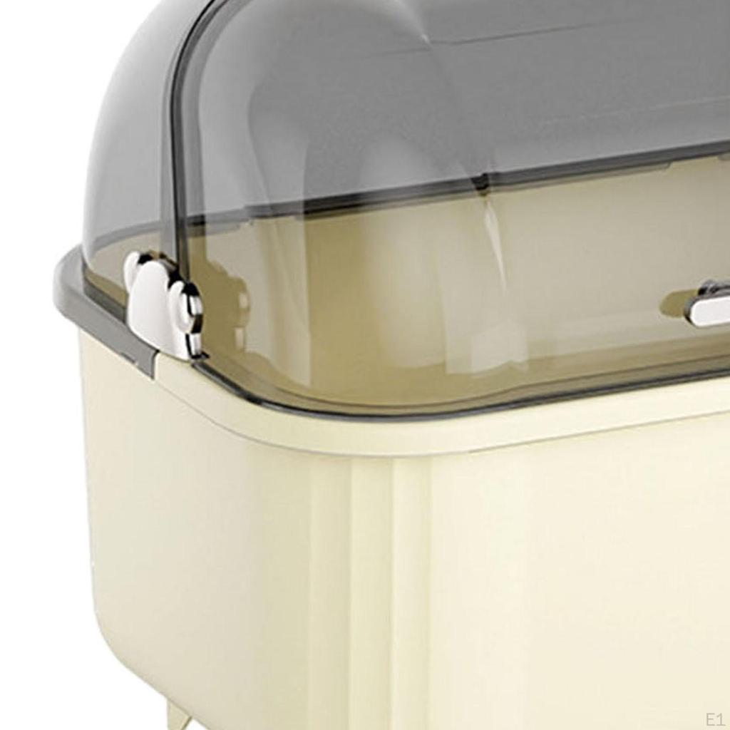 Dish Rack Dryer Tray Drainer Space Saving Dustproof Bowl and Chopstick Utensil Storage