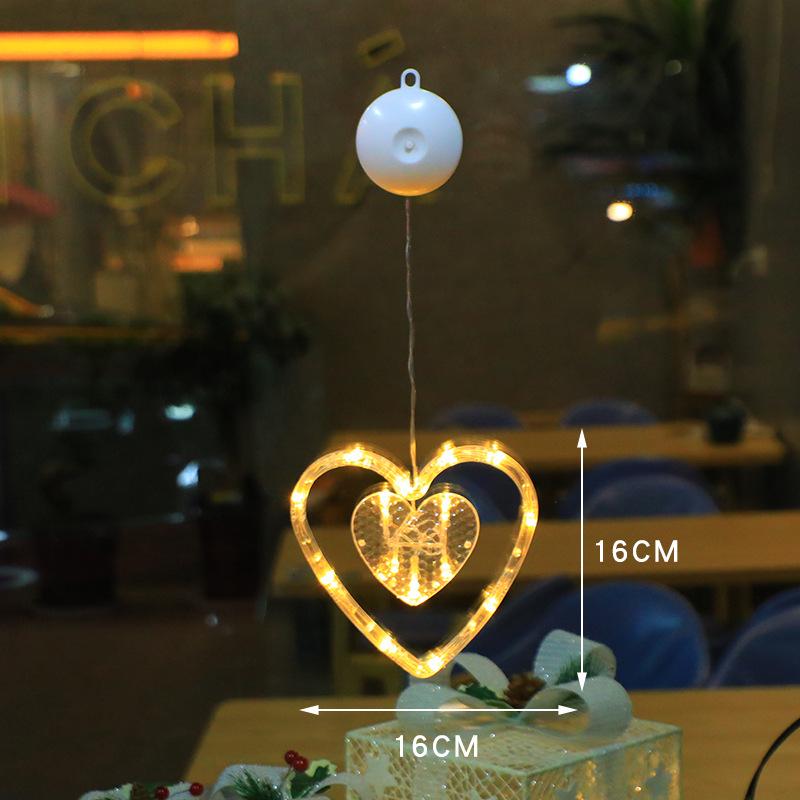 LED Christmas Suction Cup String Lights: Creative Curtain, Tree, Reindeer, and Bell Decorations