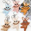 Whimsical Dancing Rabbit Keychain Fashionable Leather Trinket Versatile Decoration For Accessories Gift Giving
