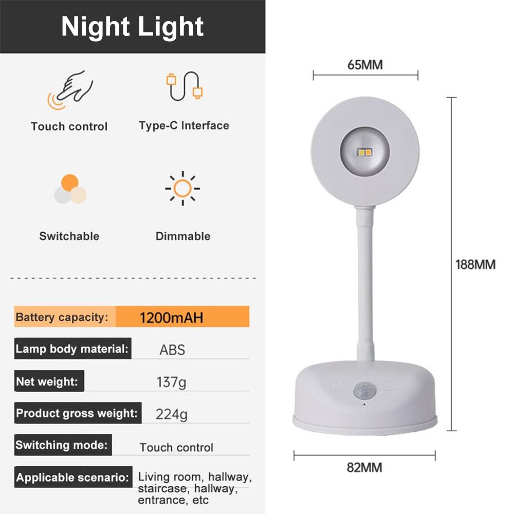 

Датчик движения точечные светильники с 3 цветами 1200 мАч USB перезаряжаемый ночник датчик настенный светильник для спальни
