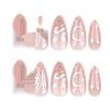 New Year Bestseller Almond Wearable Nails: Year of the Snake Metal Art with Star & Moon False Tips