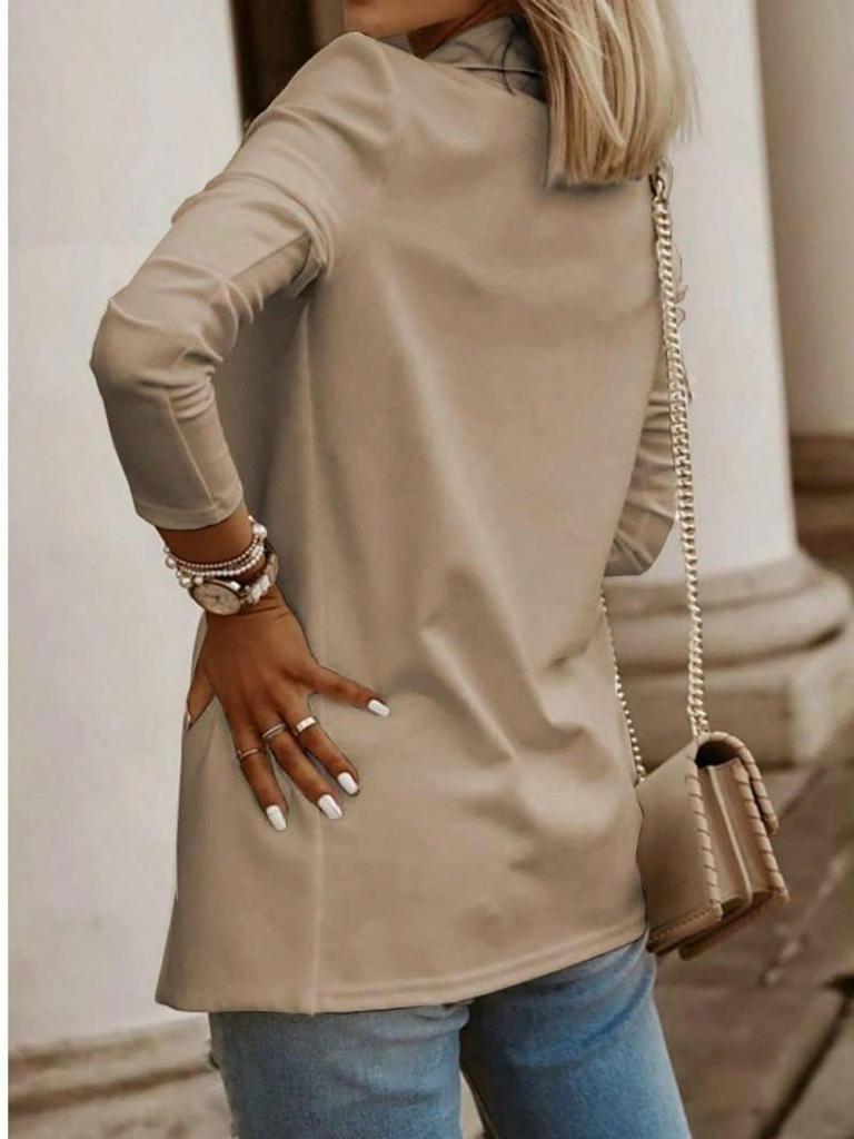 Women's Solid Knit Blazer Long Sleeve Open Front Casual Office Work Jacket