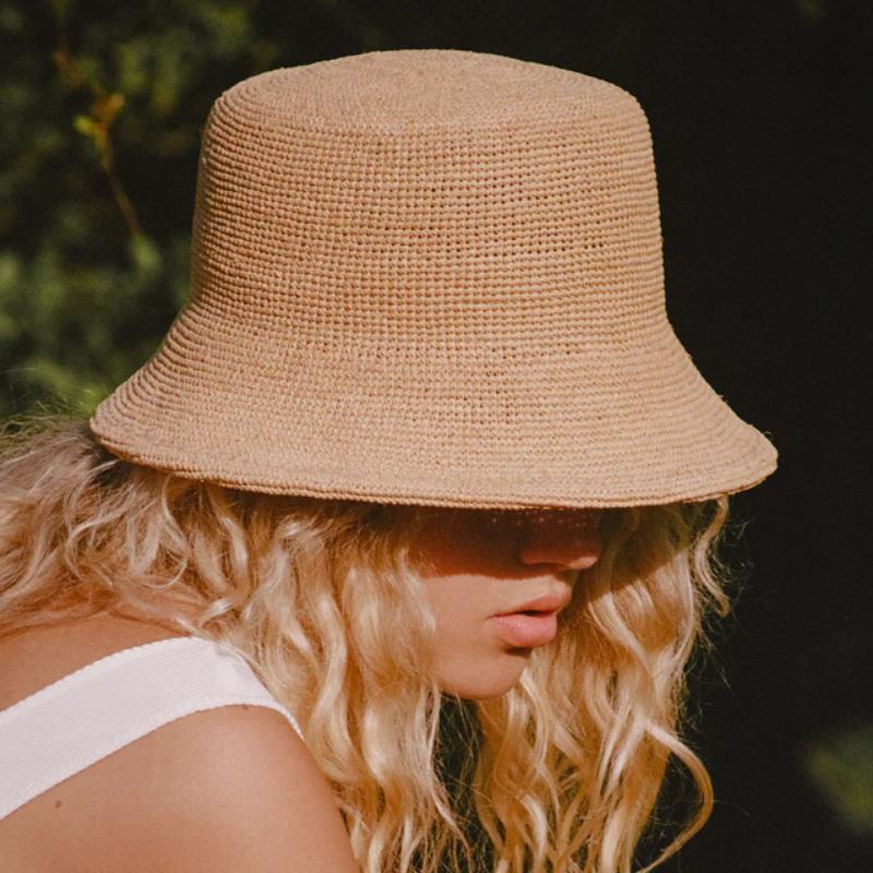 My Extreme Outdoor Activities Women's Uspop Fine Raffia Crochet Bucket Hat For Summer Wide Brim Sun Hat Beach Vacation Hat