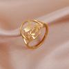 Bird Tree Leaves Ring Stainless Steel Women Finger Rings Bohemian Aesthetic Jewelry Gift for Lover Friends