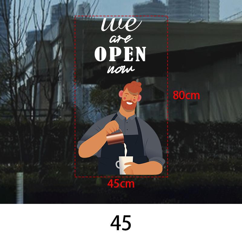 Coffee Shop Wall Sticker Cafes Ice Cream Bread Cake Wall Art Decals DIY Restaurant Milk Tea Shop Decor Sign Window Glass Film