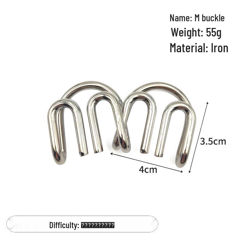 Zinc Alloy Kongming Puzzle Lock: Disentanglement Ring Educational Toy