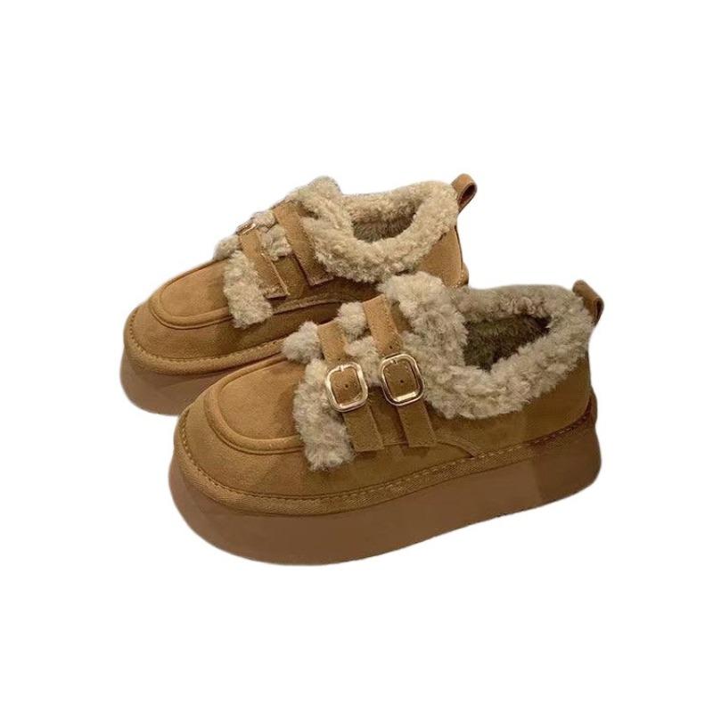 New Velvet Women's Winter Thickened Warm Women's Shoes Cotton Shoes Platform Snow Boots