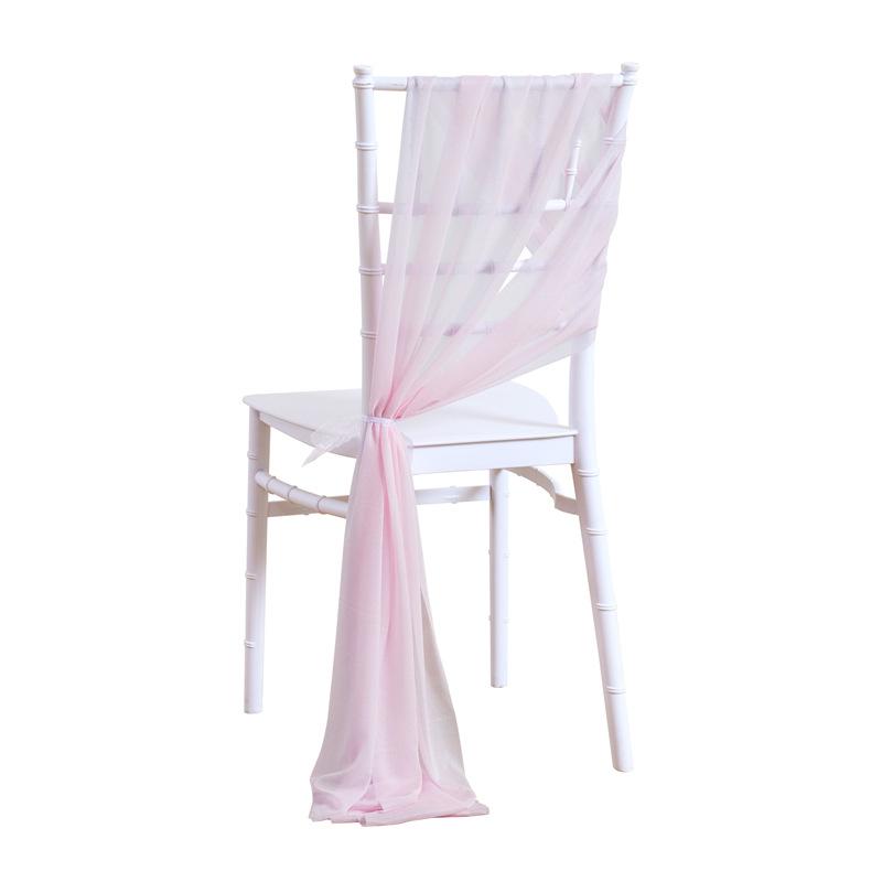 2pcs Chiffon Chair Sashes Wedding Chair Decoration 20x250cm for Wedding Aisle Party Banquet Event Baby Shower