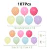 107Pcs Macaron Colored Latex Balloon Set For Wedding Birthday Party Baby Baptism - Assorted Pastel And Bright Colors