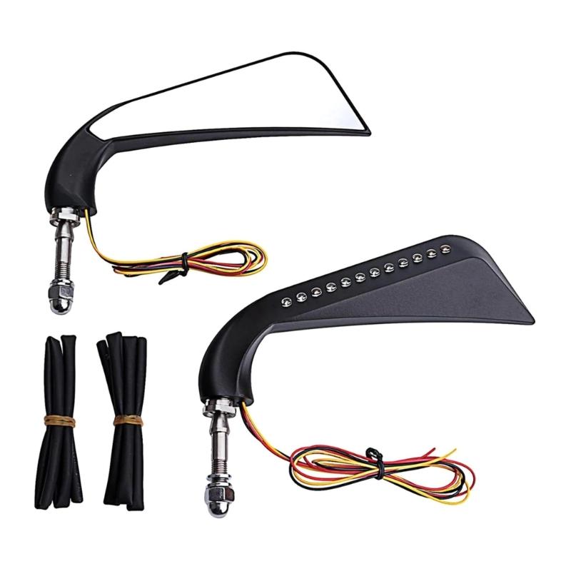 Motorcycle Rearview Mirror Motorcycle Rear View Mirror with LED Turn Signal Light Quick Installation used for 883 1200