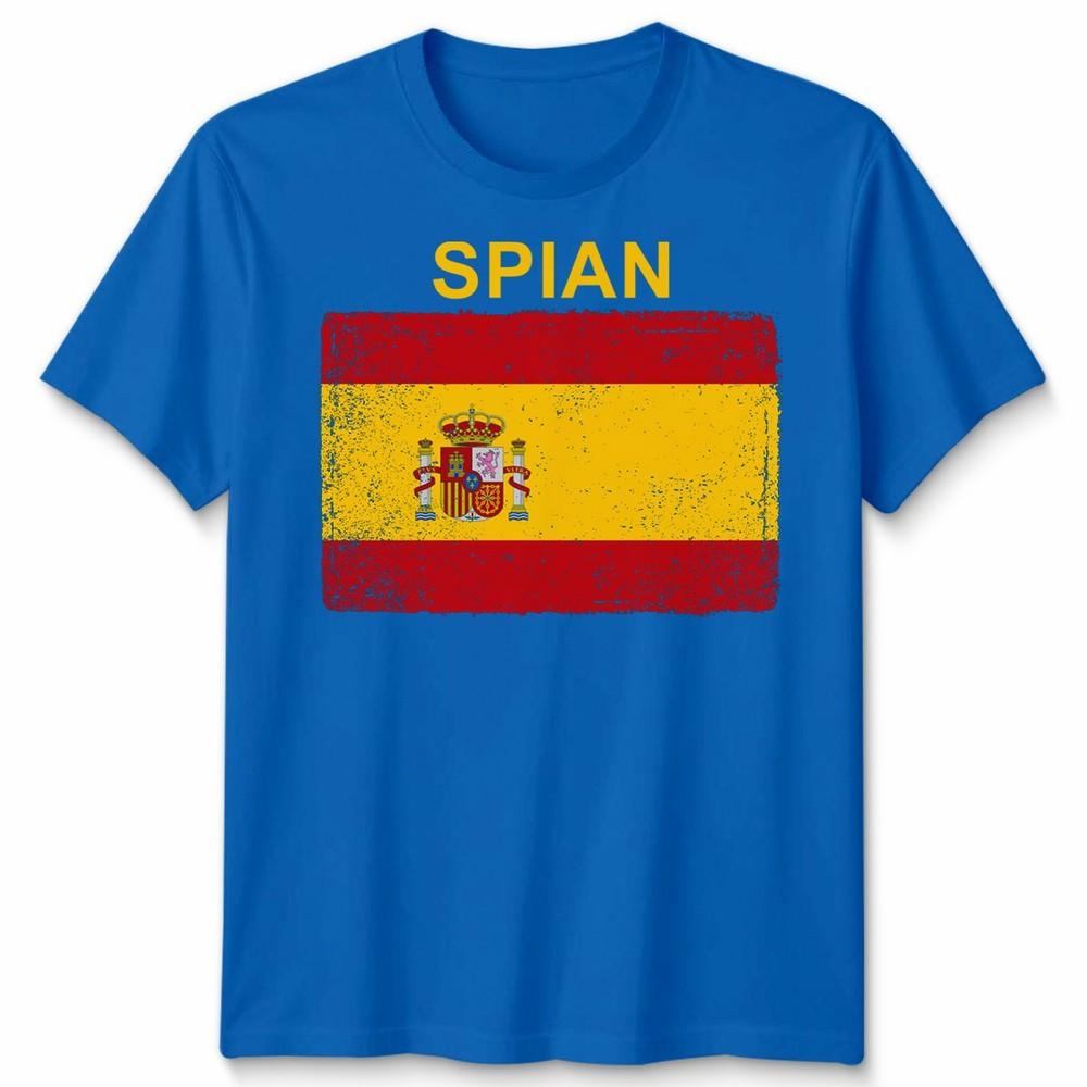 Spain Spanish Day Unisex T Shirts Grunge Flag Country Gift Football Novelty