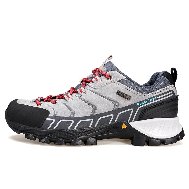 

HUMTTO походная обувь, кожаные водостойкие кроссовки для женщин, дышащие нескользящие треккинговые женские кроссовки 36 серый