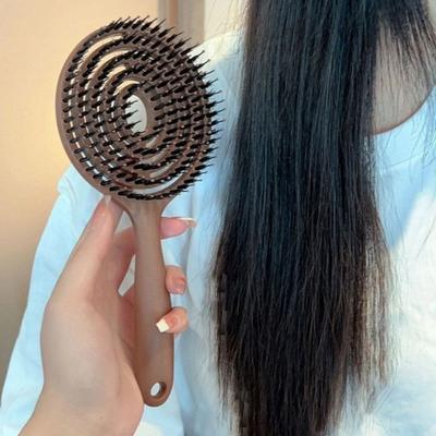 Yousheng 1/2 Stück Belüftete Kopfhaut-Massagebürste Ergonomischer Griff Antistatisch Dünnes Dickes Lockiges Langes Haar Kamm Männer Frauen Haarstyling Entwirrkamm