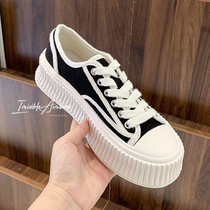 Canvas shoes women's 2025 new platform biscuit shoes spring and summer Xiaoxiangfeng women's shoes casual board shoes versatile little white shoes