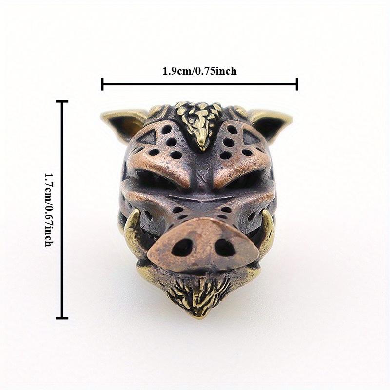 1pcs 6mm Holes Vintage Brass Brass Personalized Wild Boar Gadgets Accessories Car Pendant Antique Brass Vintage DIY Accessories Keychain