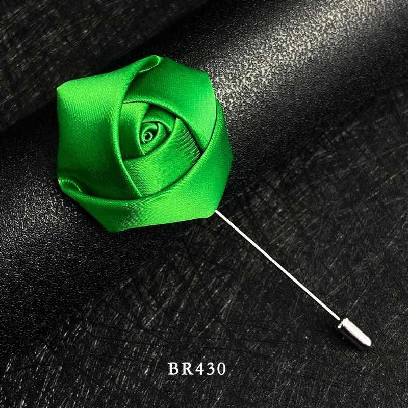 Handmade Multi-Color Rose Fabric Brooch Pin for Men's Suits - Korean Style Accessories